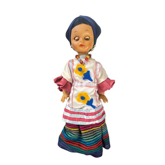 Vintage Mexican Charro Doll 13" Handmade Traditional Folk Art Fashion Toy Ethnic